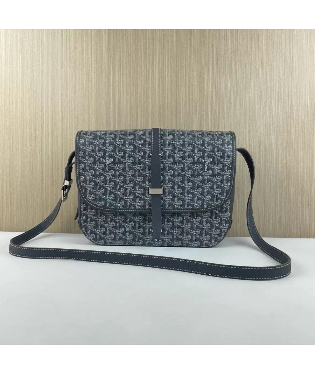 GOYARD Антрацитовая кожаная сумка через плечо, фото 5