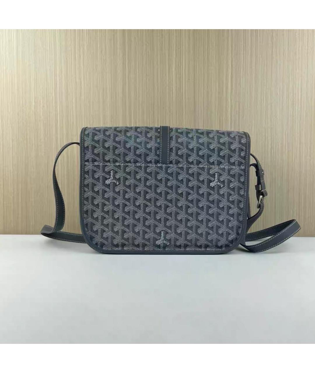 GOYARD Антрацитовая кожаная сумка через плечо, фото 2
