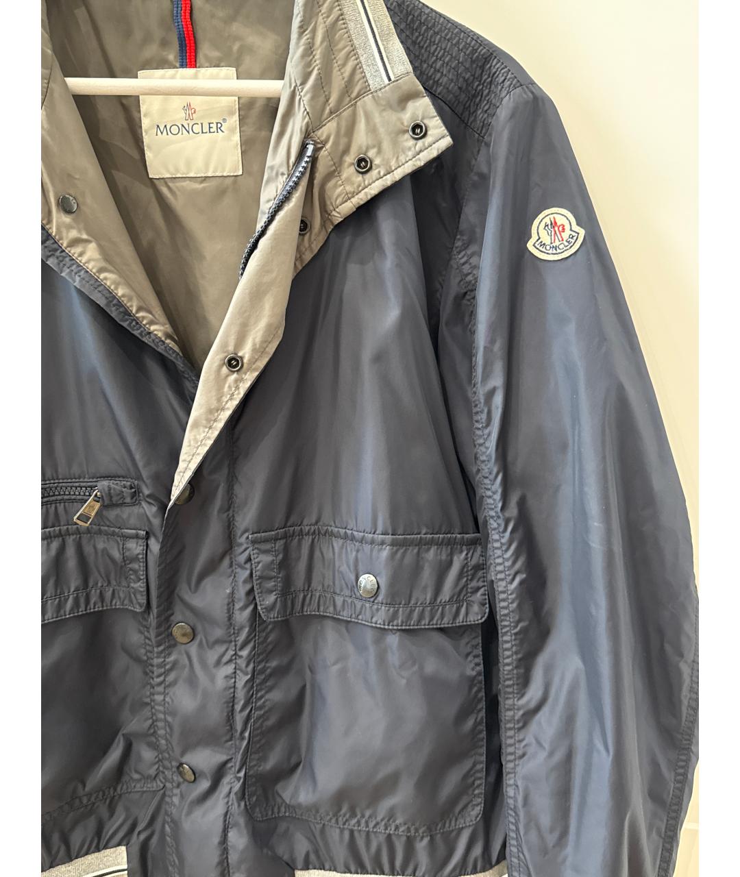 MONCLER Синяя полиамидовая куртка, фото 4