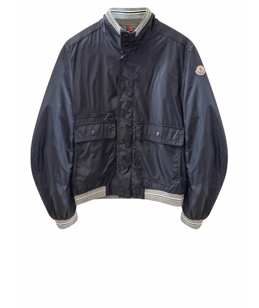 MONCLER Синяя полиамидовая куртка, фото 1