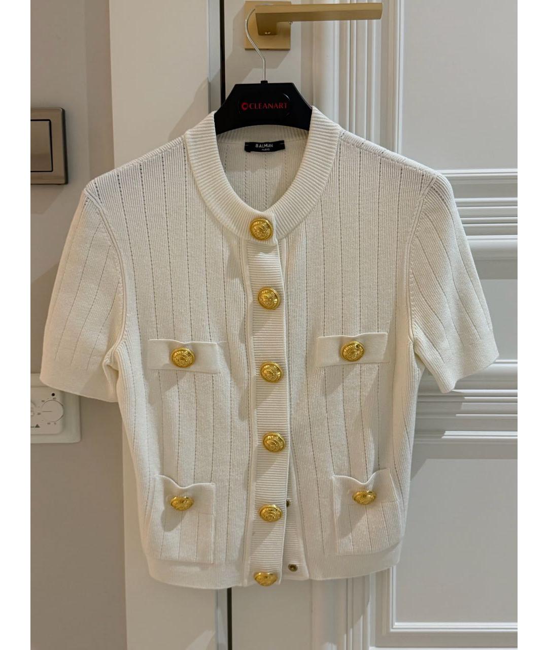 BALMAIN Белый вискозный джемпер / свитер, фото 3