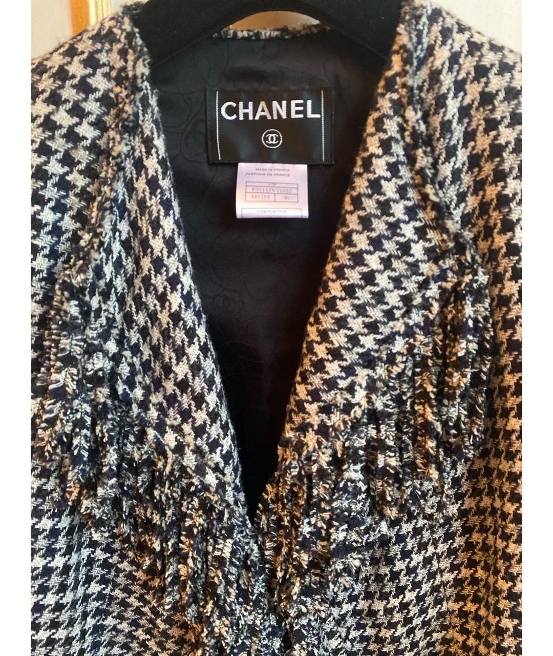 CHANEL Темно-синий шерстяной жакет/пиджак, фото 3