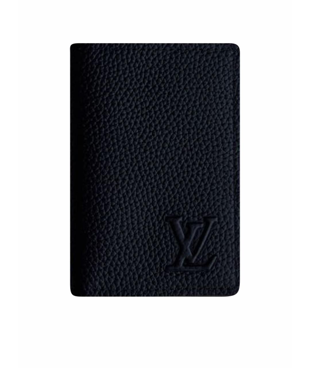 LOUIS VUITTON Черный кожаный кардхолдер, фото 1