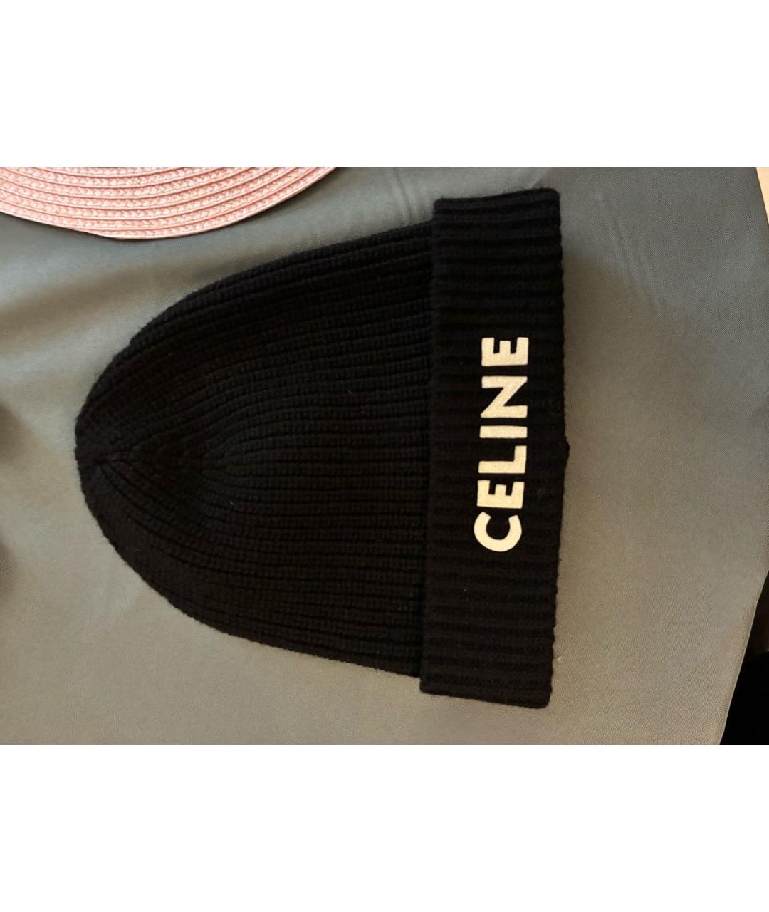 CELINE Черная шерстяная шапка, фото 5