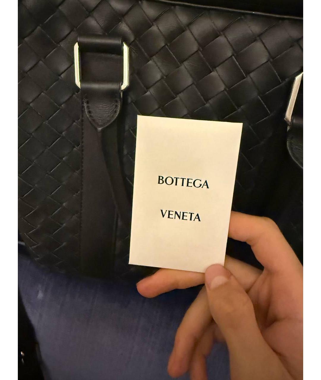 BOTTEGA VENETA Черный кожаный портфель, фото 3