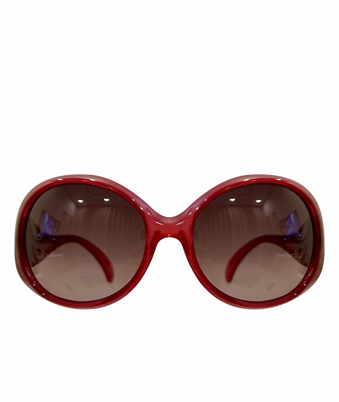 FENDI Бордовые пластиковые солнцезащитные очки, фото 1