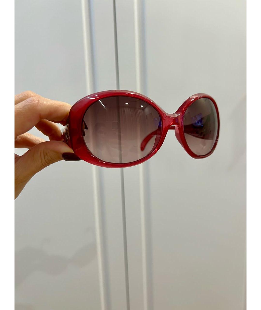 FENDI Бордовые пластиковые солнцезащитные очки, фото 2