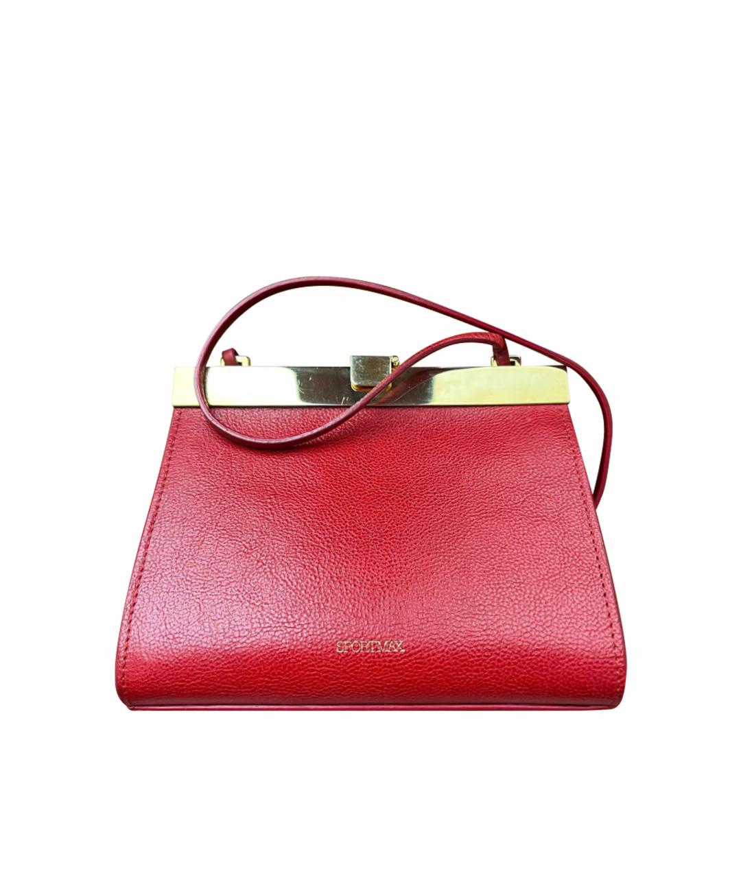 SPORTMAX Красная кожаная сумка через плечо, фото 1