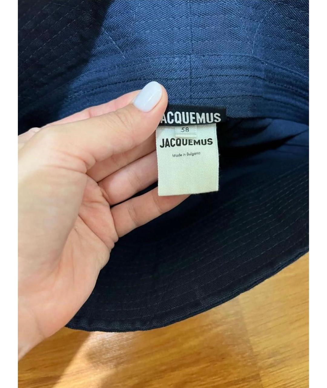 JACQUEMUS Темно-синяя хлопковая панама, фото 4