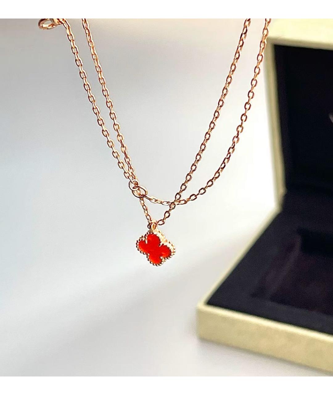 VAN CLEEF & ARPELS Бордовое металлическое колье, фото 2