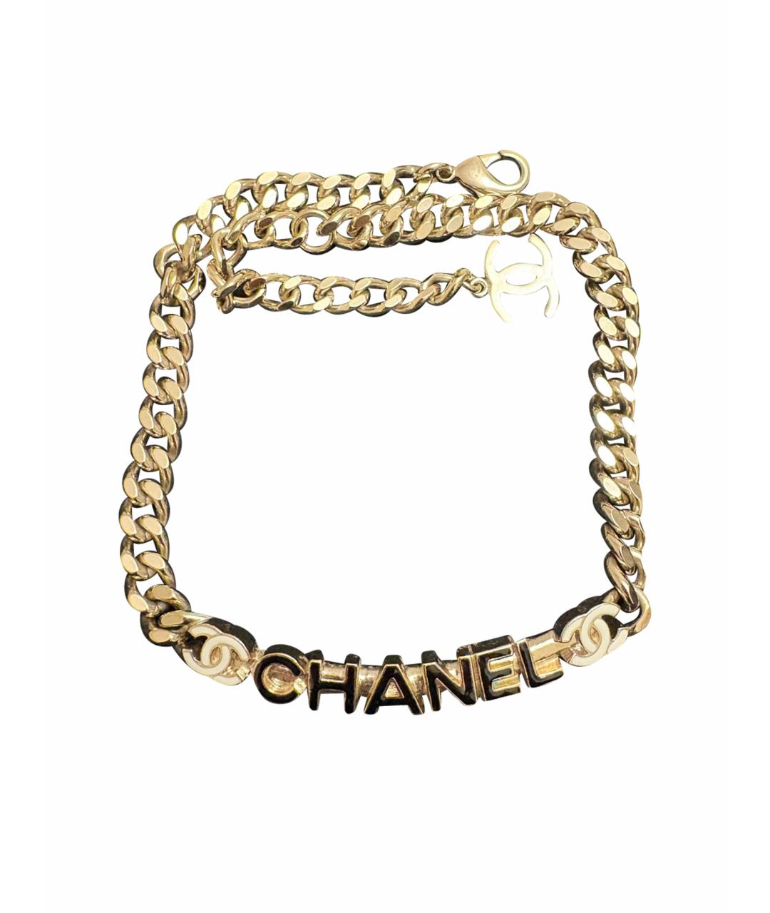 CHANEL Золотой металлический чокер, фото 1