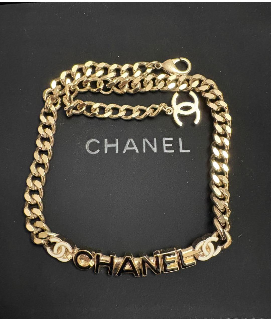 CHANEL Золотой металлический чокер, фото 3