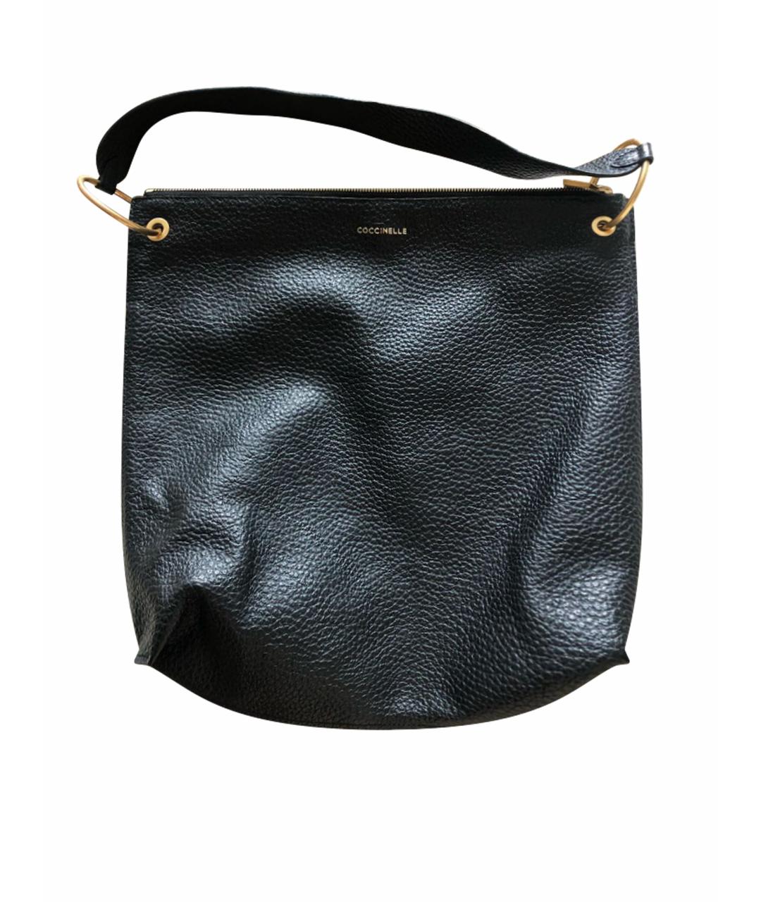 COCCINELLE Черная кожаная сумка через плечо, фото 1