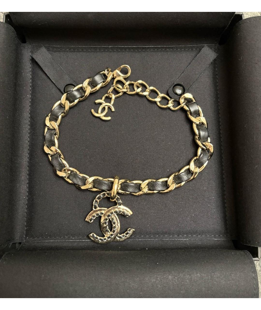 CHANEL Черный кожаный чокер, фото 2