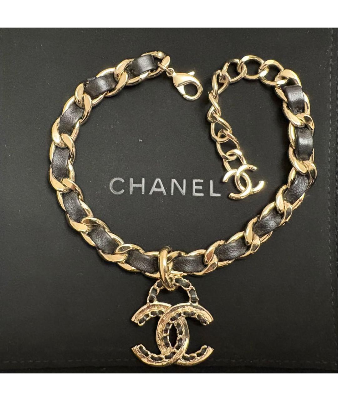 CHANEL Черный кожаный чокер, фото 3