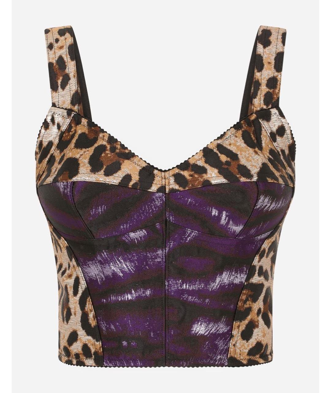 DOLCE&GABBANA Коричневый хлопко-эластановый корсет, фото 7