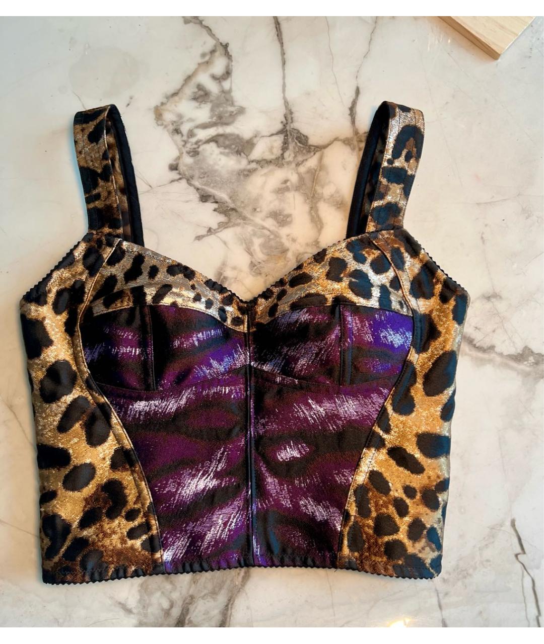 DOLCE&GABBANA Коричневый хлопко-эластановый корсет, фото 2