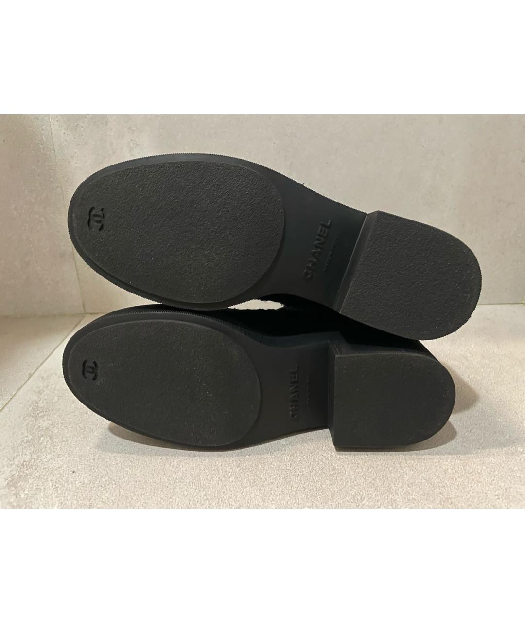 CHANEL Черные текстильные ботинки, фото 8