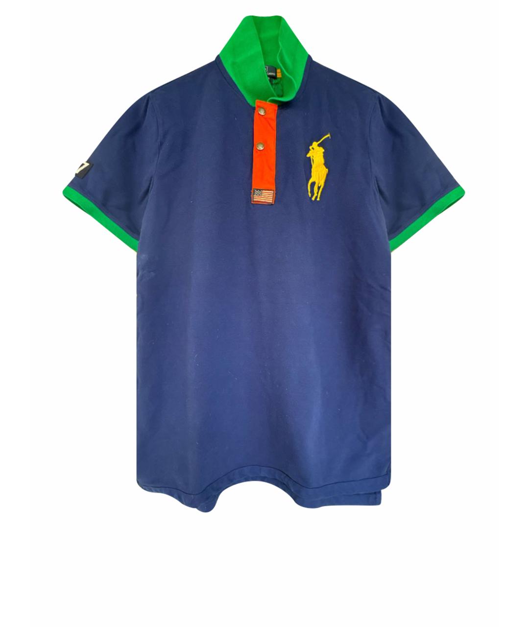 POLO RALPH LAUREN Синее хлопковое поло с коротким рукавом, фото 1