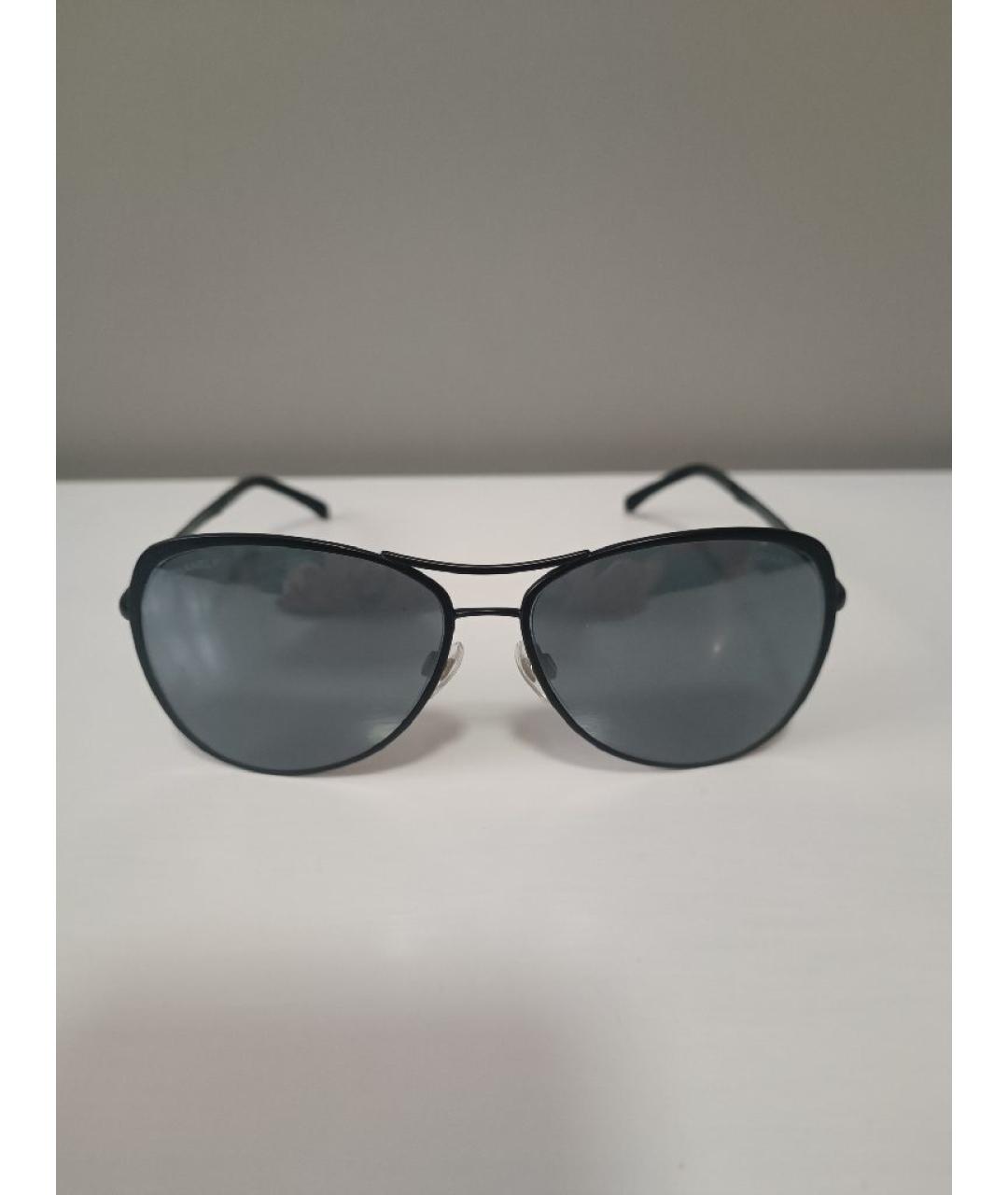 CHANEL Черные металлические солнцезащитные очки, фото 6