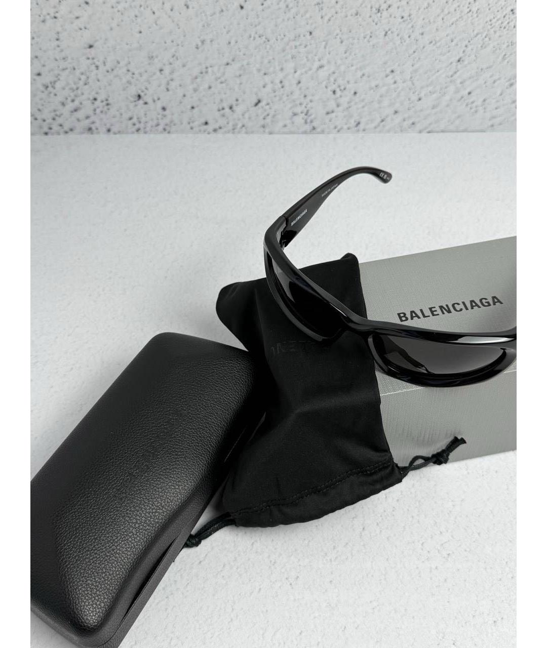 BALENCIAGA Черные пластиковые солнцезащитные очки, фото 3