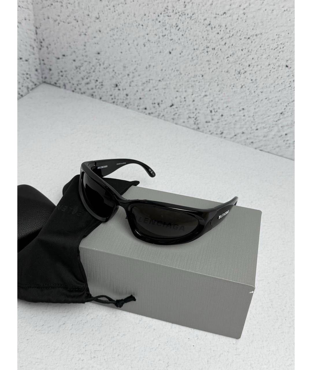 BALENCIAGA Черные пластиковые солнцезащитные очки, фото 5