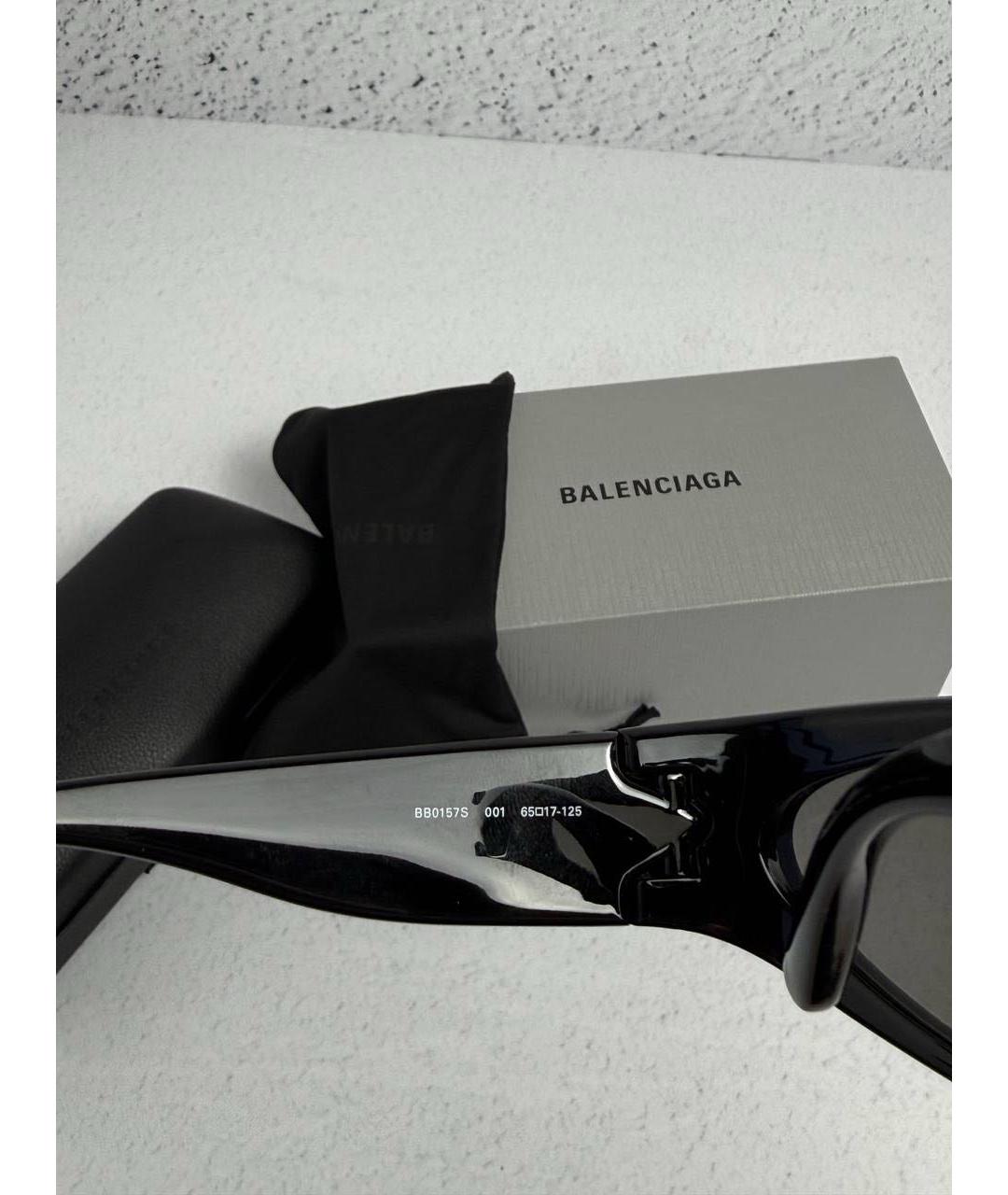 BALENCIAGA Черные пластиковые солнцезащитные очки, фото 4