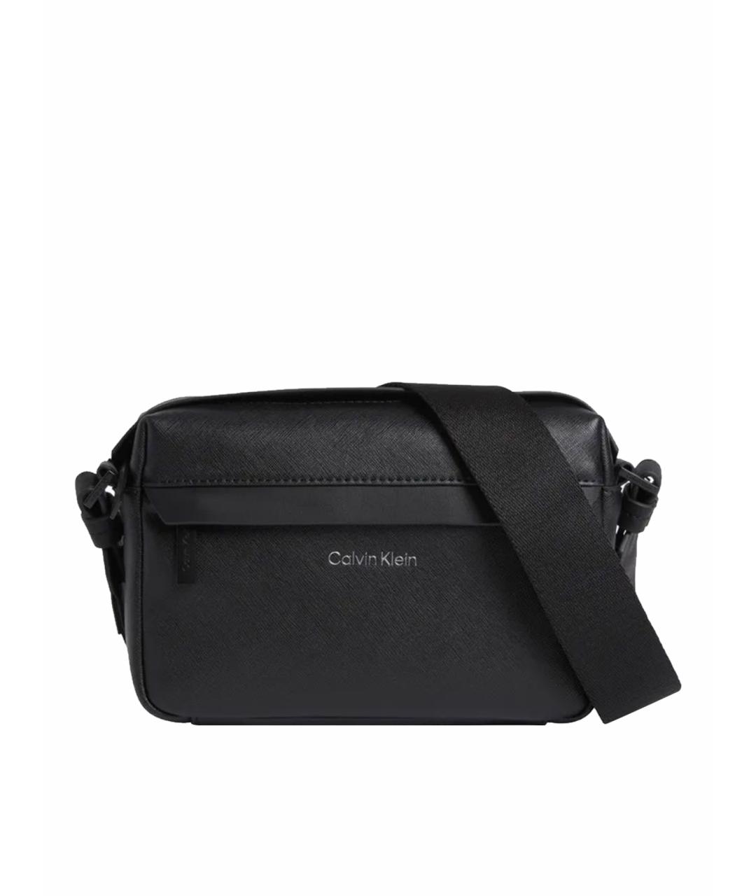 CALVIN KLEIN Черная сумка на плечо из искусственной кожи, фото 1
