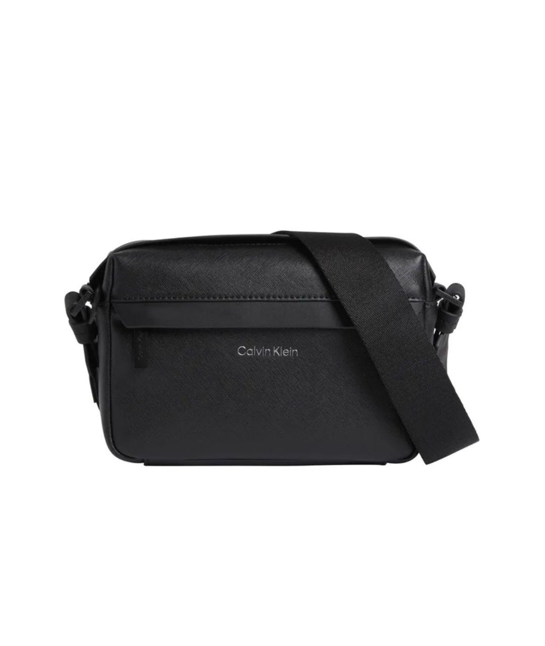 CALVIN KLEIN Черная сумка на плечо из искусственной кожи, фото 3