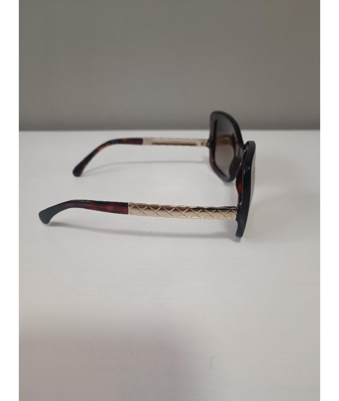CHANEL Коричневые металлические солнцезащитные очки, фото 6