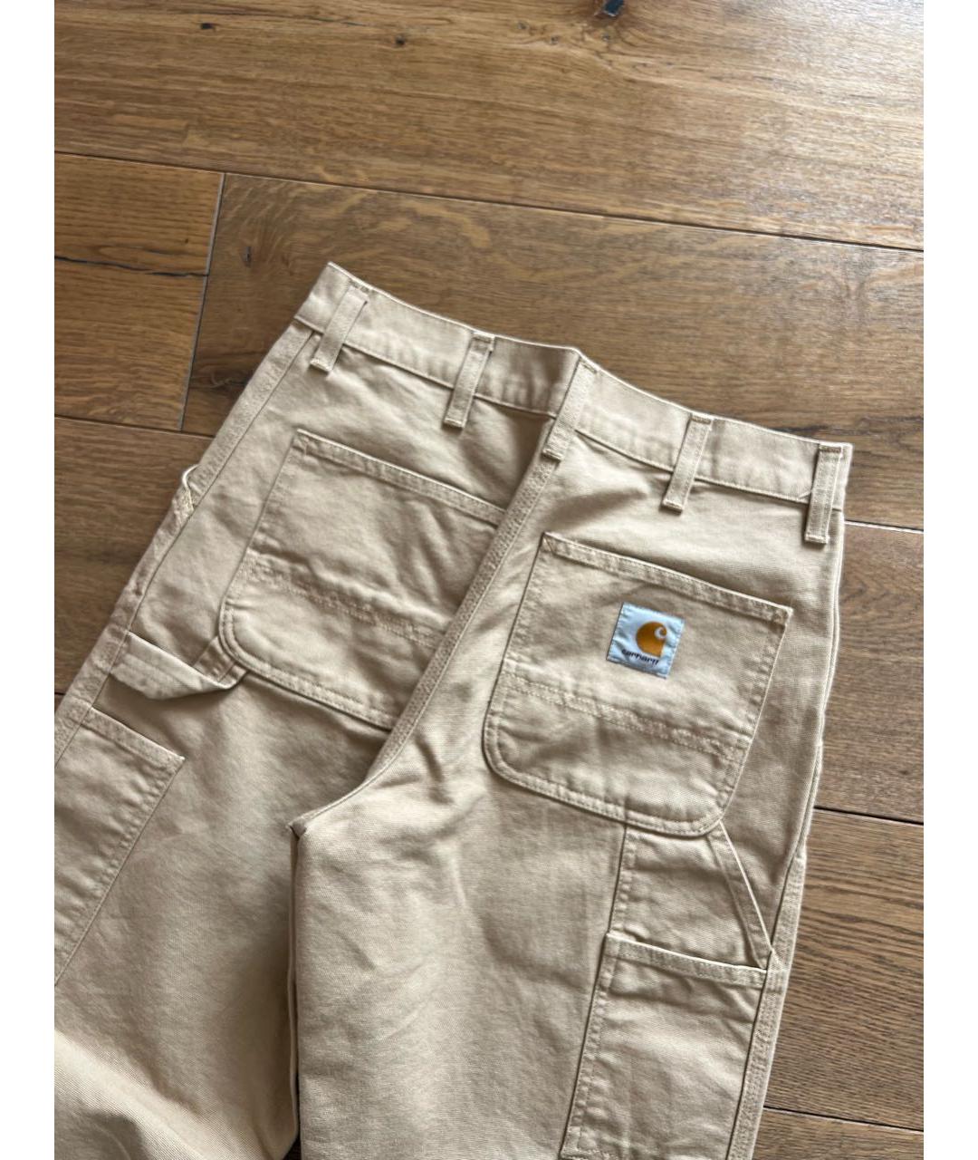 CARHARTT Бежевые хлопковые прямые джинсы, фото 3