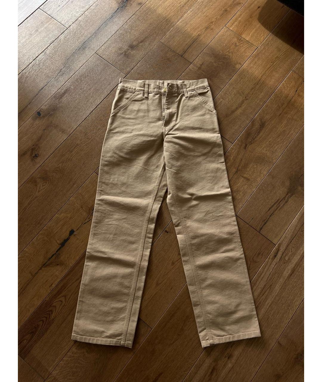 CARHARTT Бежевые хлопковые прямые джинсы, фото 5