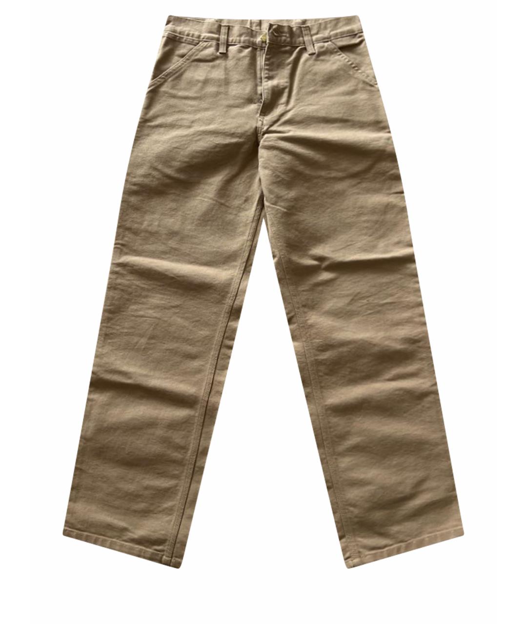 CARHARTT Бежевые хлопковые прямые джинсы, фото 1