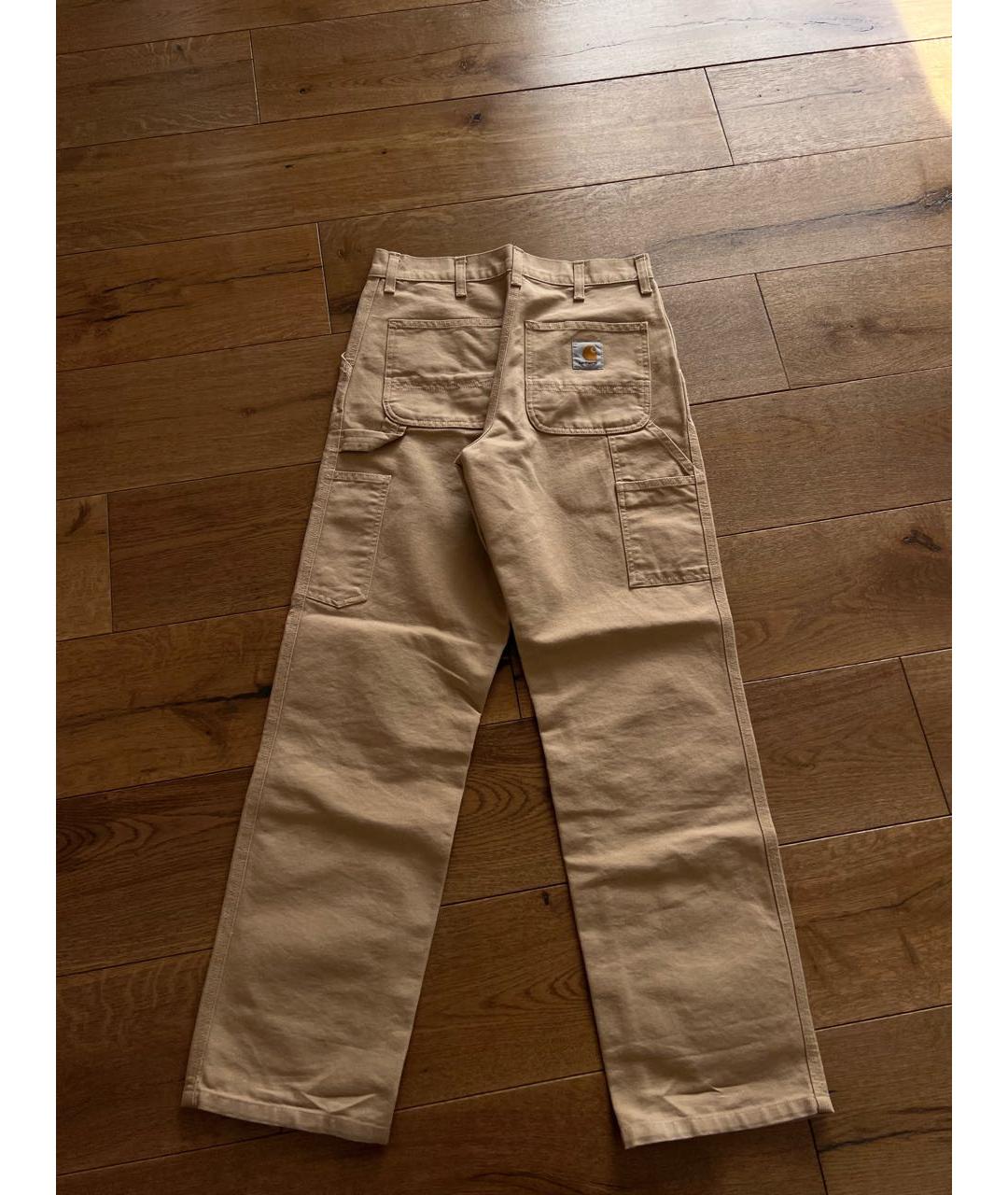 CARHARTT Бежевые хлопковые прямые джинсы, фото 2
