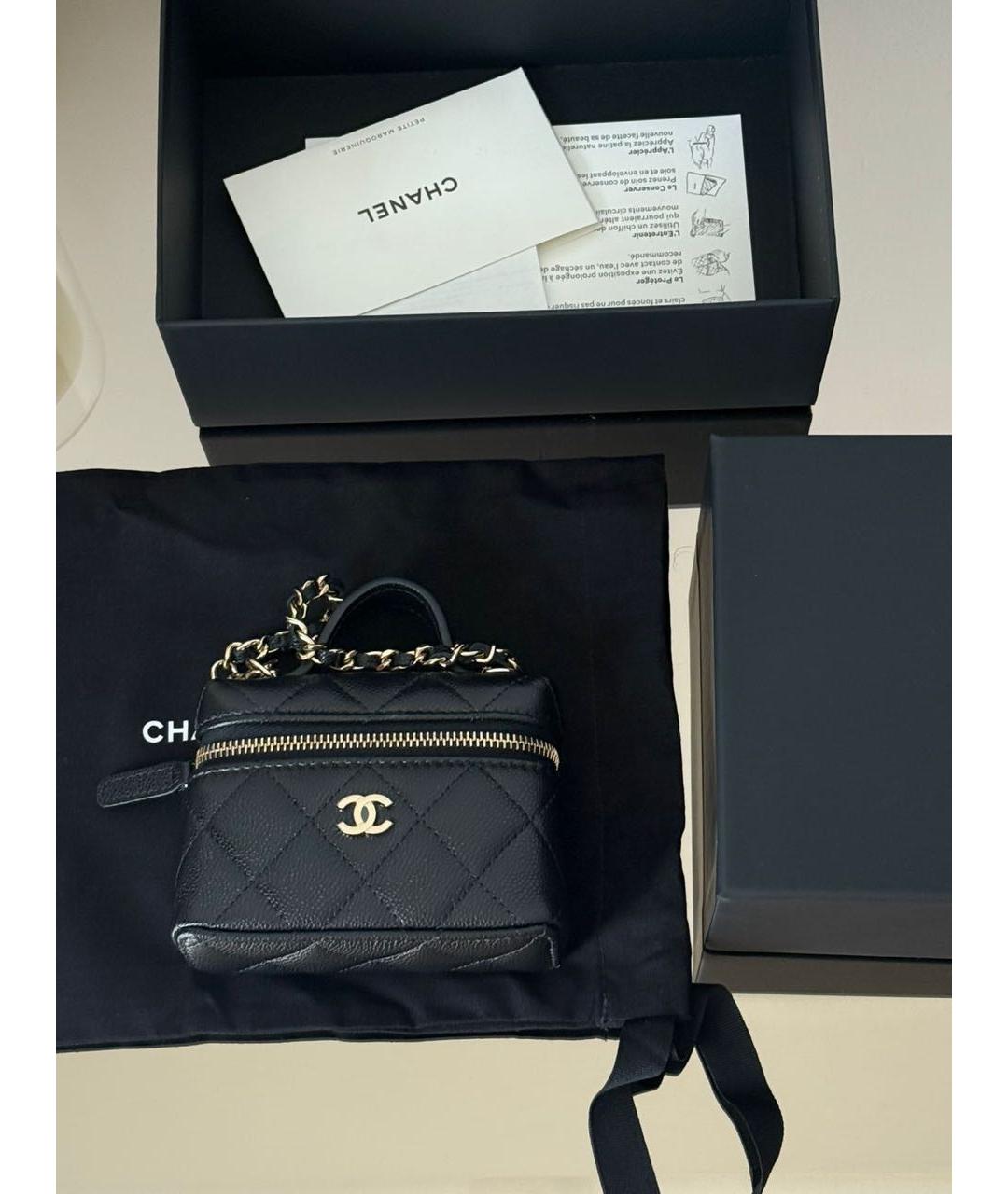 CHANEL Черная кожаная сумка через плечо, фото 4