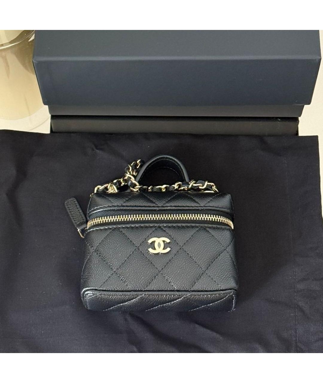 CHANEL Черная кожаная сумка через плечо, фото 6