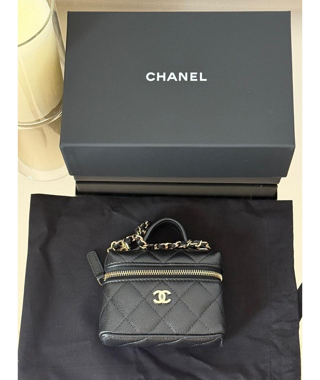 CHANEL Черная кожаная сумка через плечо, фото 5