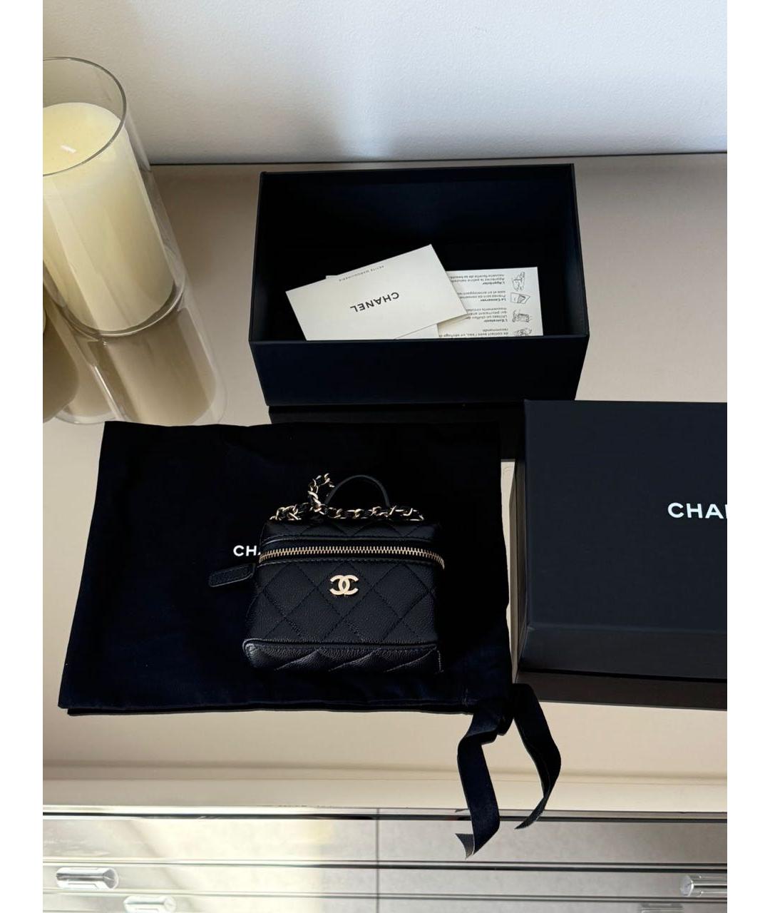 CHANEL Черная кожаная сумка через плечо, фото 3