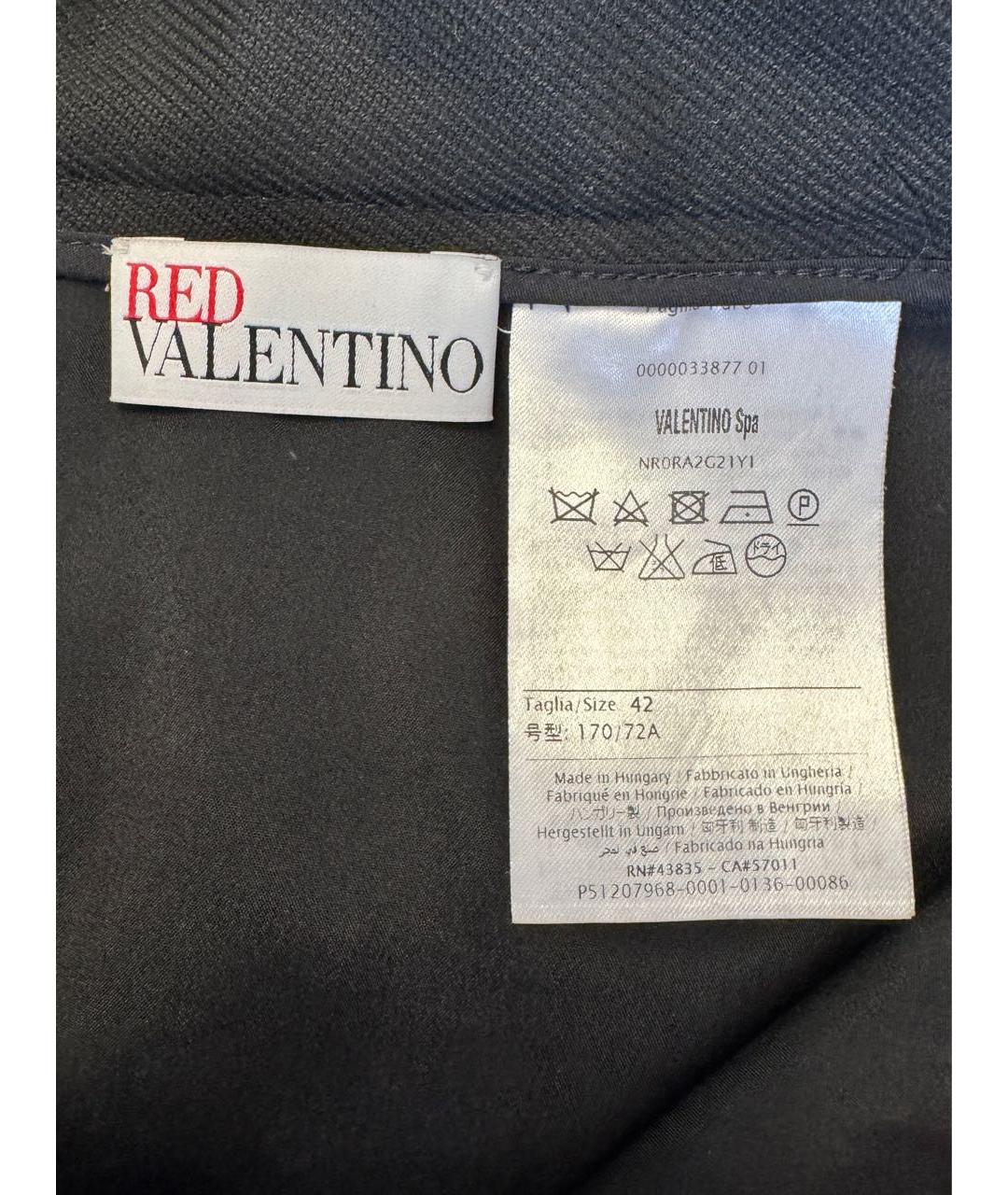 RED VALENTINO Черная шерстяная юбка мини, фото 3
