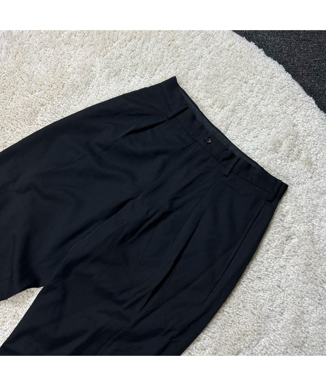 YOHJI YAMAMOTO Черные шерстяные классические брюки, фото 3