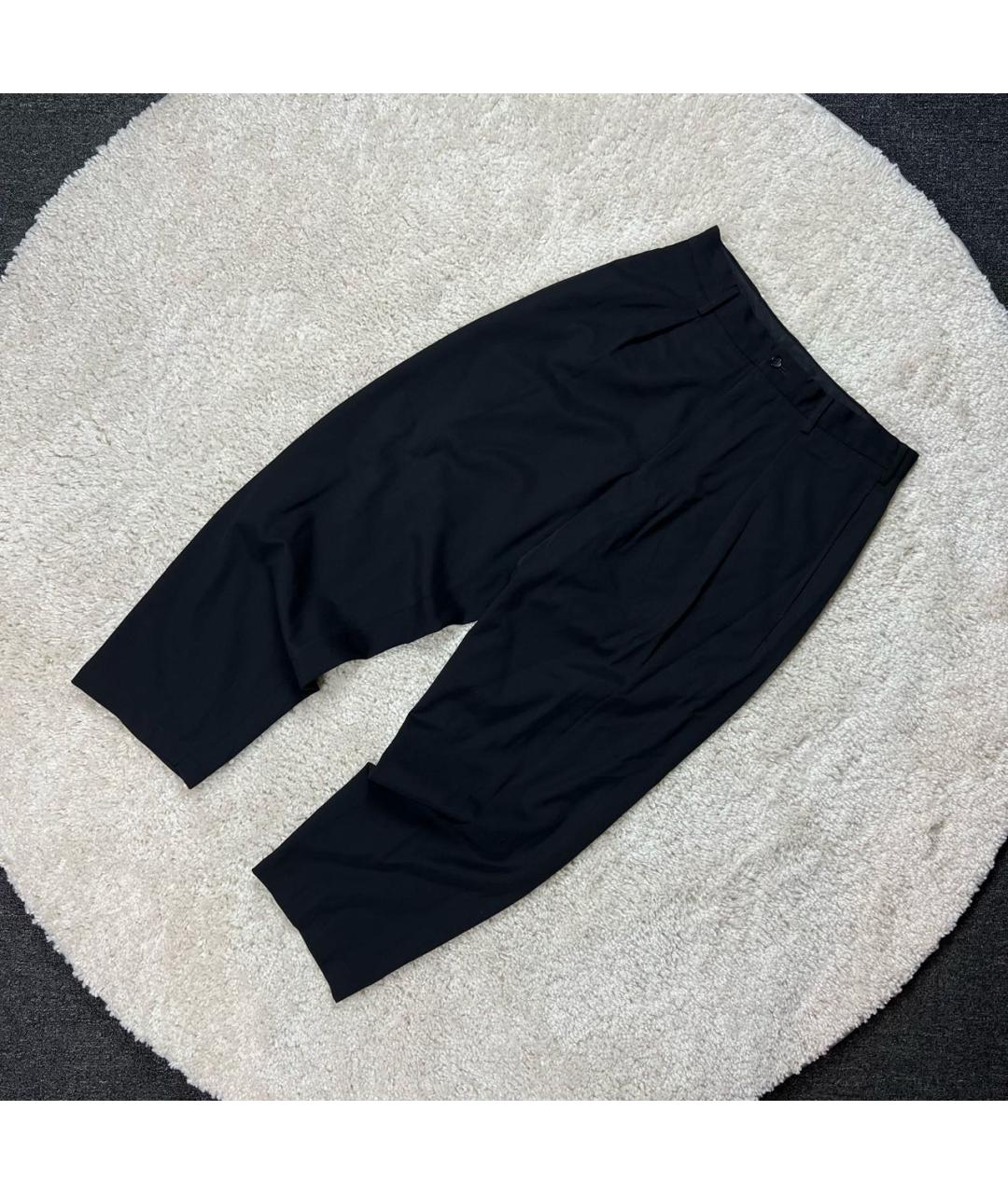 YOHJI YAMAMOTO Черные шерстяные классические брюки, фото 2