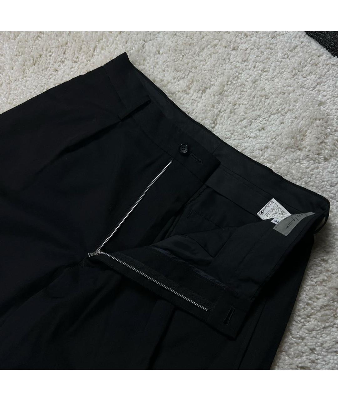 YOHJI YAMAMOTO Черные шерстяные классические брюки, фото 5