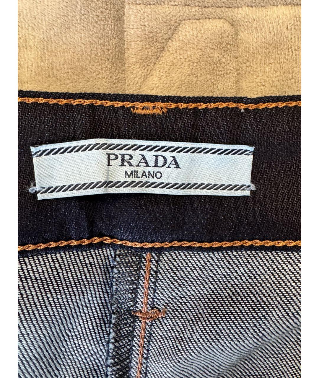 PRADA Темно-синие хлопковые джинсы слим, фото 6