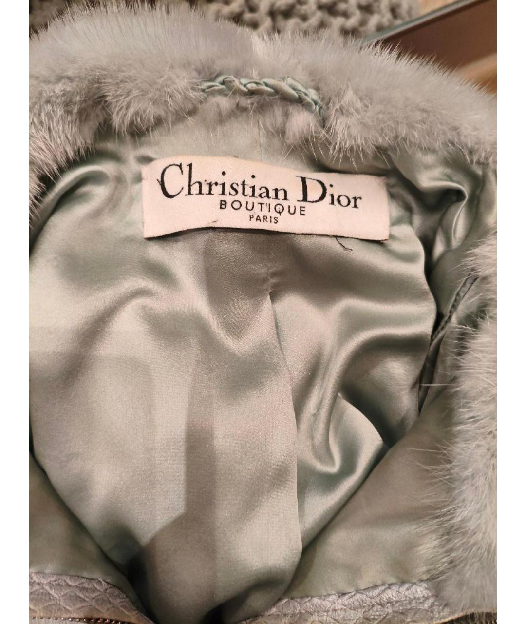 CHRISTIAN DIOR Бирюзовая меховая шуба, фото 3