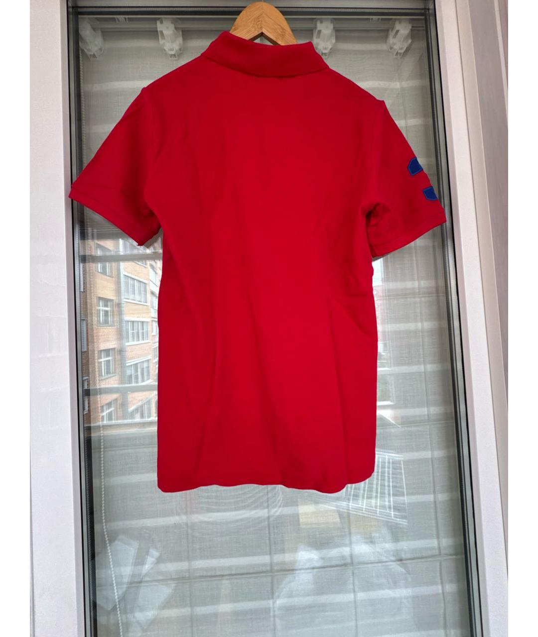 POLO RALPH LAUREN Красное хлопковое поло с коротким рукавом, фото 2