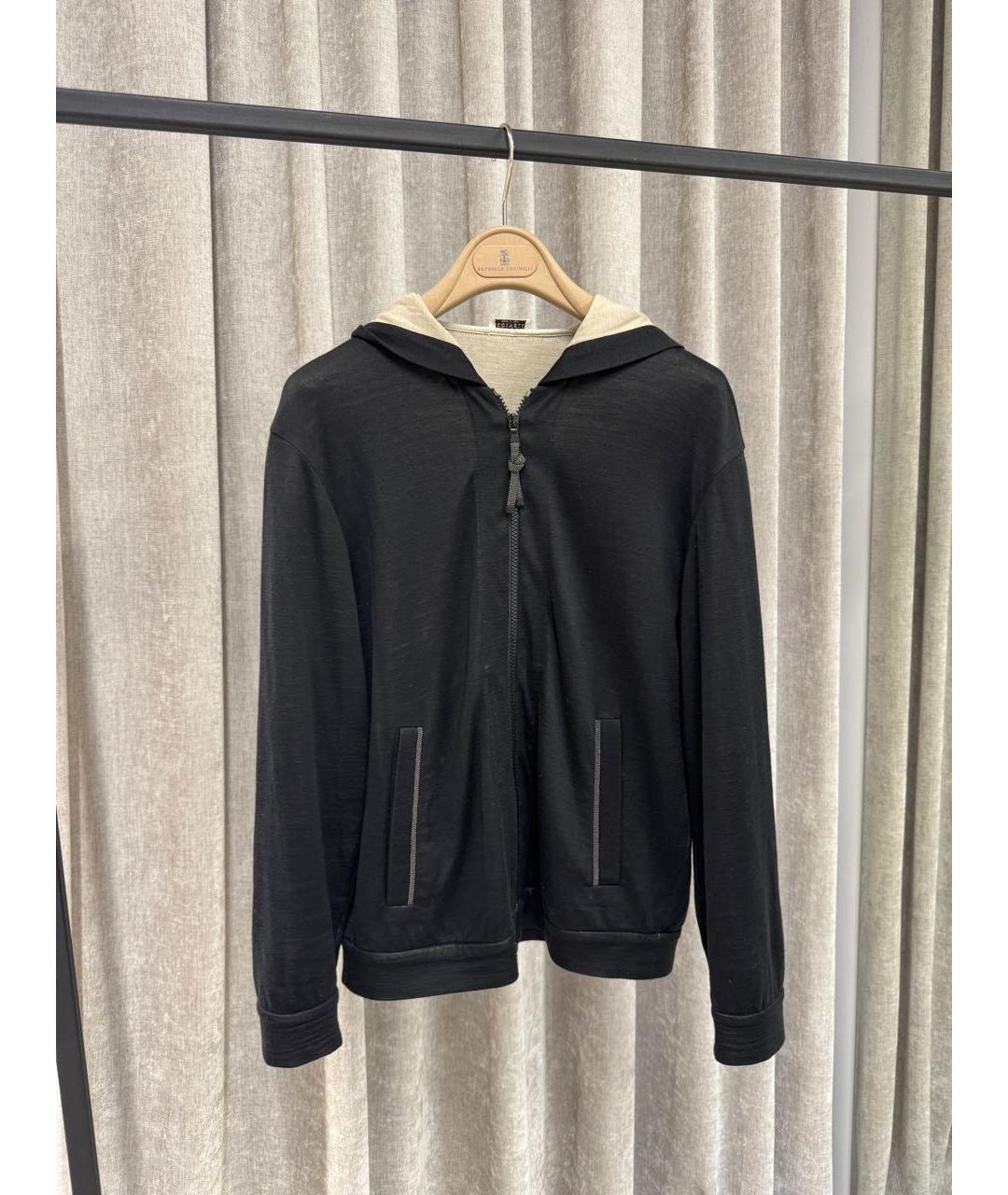 BRUNELLO CUCINELLI Черный хлопко-эластановый костюм с брюками, фото 8