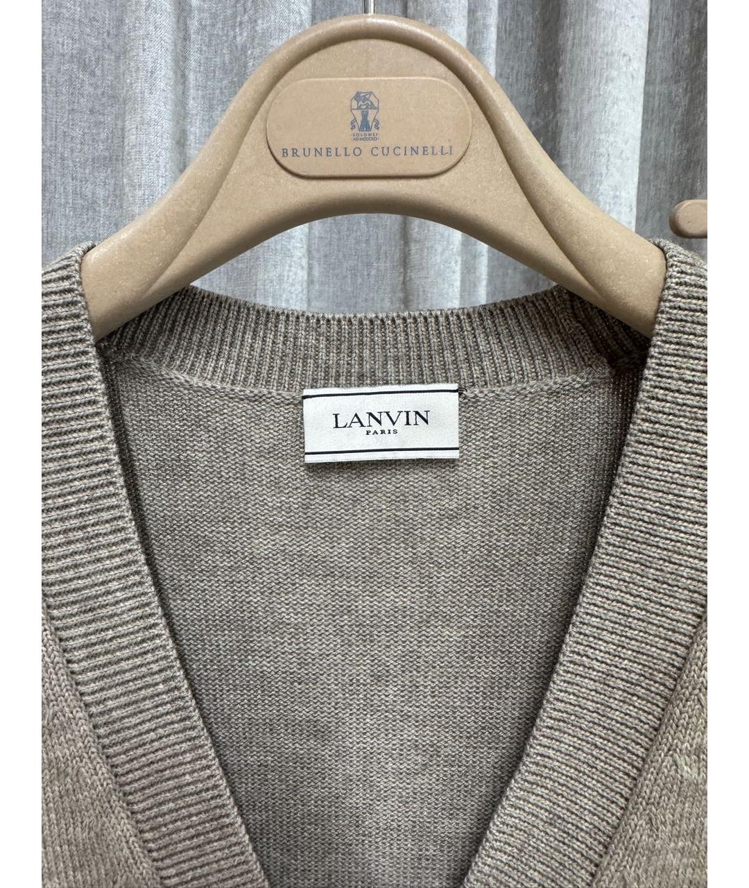 LANVIN Бежевый шерстяной костюм с брюками, фото 3