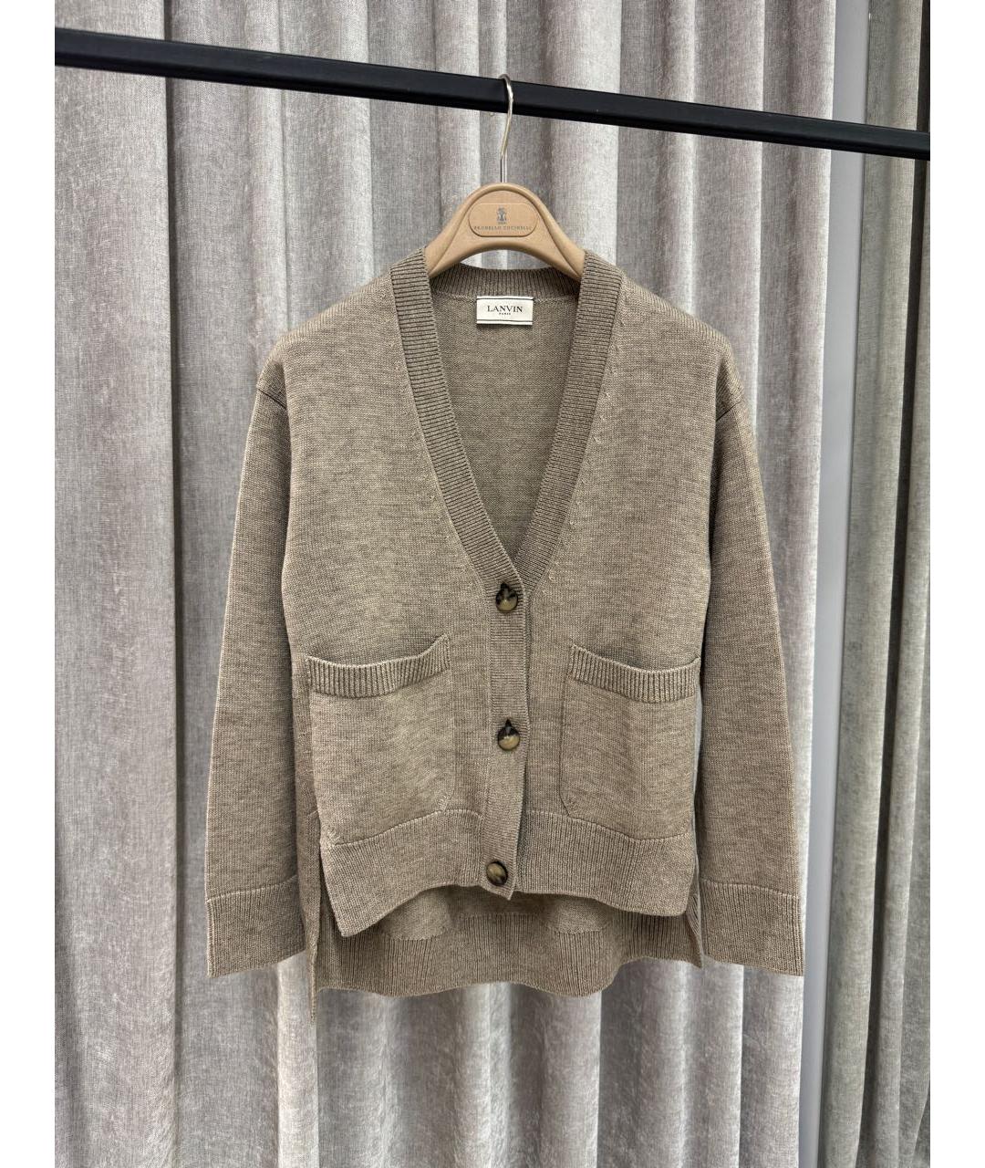 LANVIN Бежевый шерстяной костюм с брюками, фото 7