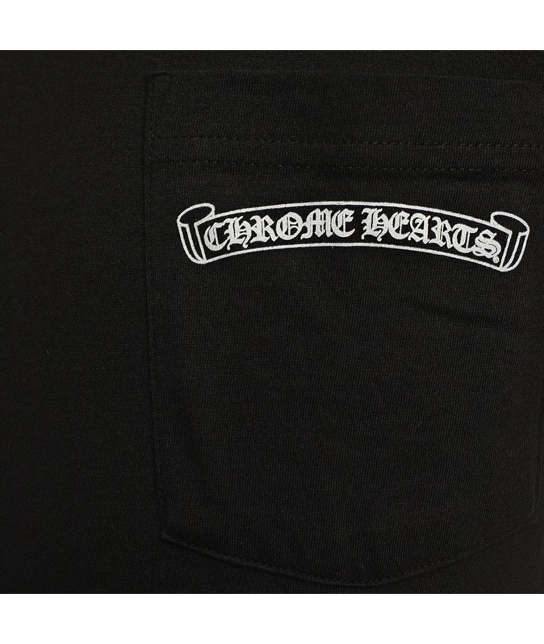 CHROME HEARTS Черная хлопковая футболка, фото 3