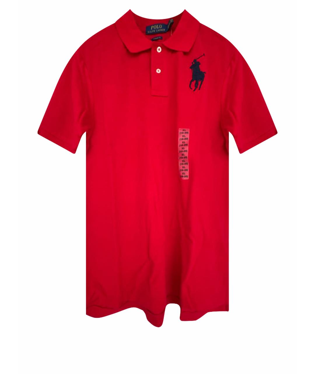 POLO RALPH LAUREN Красное хлопковое поло с коротким рукавом, фото 1
